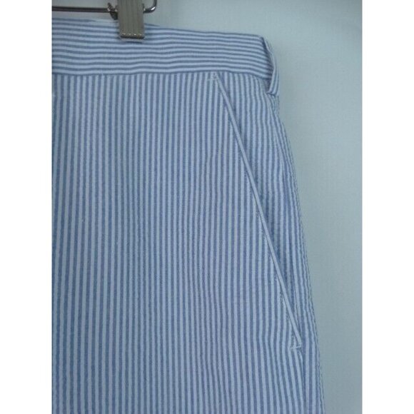Linea Uomo Men's Shorts Size 42 Blue & White Striped Seersucker Shorts - Picture 3 of 9